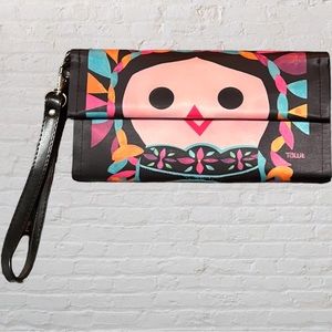 Tawi colorful face girl wristlet